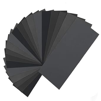 36PCS Sandpaper - 120 to 3000 Grits Sandpaper, Wet and Dry Assorted Sanding Sheets, Coarse to Fine Abrasive Paper for Cars Walls Metals Wood Furniture Polishing 23 9.3cm
