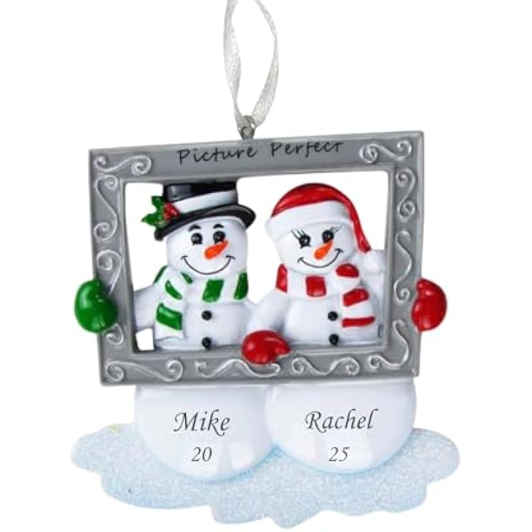 2025 Couple Personalized Christmas Ornament Custom Gift for Couples, Newlyweds, Married & Engaged Partners Engraved Decoration for First Christmas Together Picture Perfect!