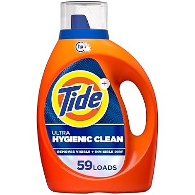 Tide Hygienic Clean Heavy 10X Duty Laundry Detergent Liquid Soap, Original Scent, HE Compatible, 59 Loads, 84 fl oz