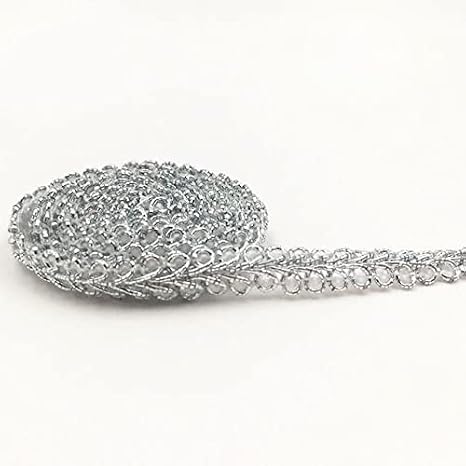 5M/Lot 8MM Gold&Silver Trim Sewing Lace Braided Lace Ribbon Home Party Decoration DIY Clothes Curve Lace Accessories