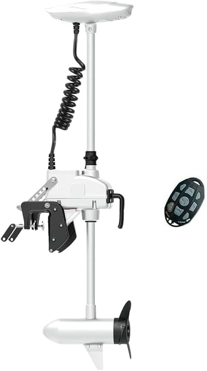 MTLAKEMOTOR HASWING Electric Trolling Motor 12V 55LB 26 Inch Shaft Cayman T Transom Mount Boat Fishing Saltwater Freshwater with Remote Control
