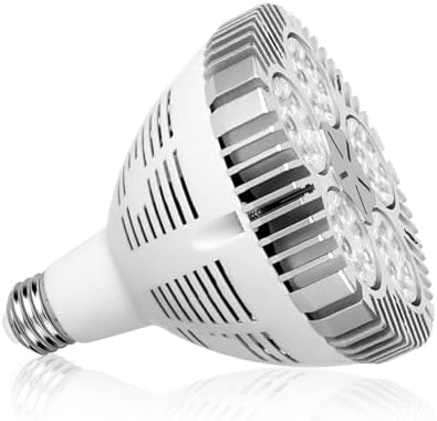Aolyty 45w (85W Equivalent) PAR38 LED Bulb White 6000K 3500lm E26 Base 35 Degree Beam Angle Track Spotlight with Fan AC 120v (White)