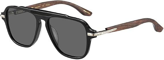 Master's Collection Wooden Retro Trendy Aviator Sunglasses for Men Women, Exclusive Eyewear Brand of EssilorLuxottica