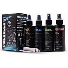 Molecule Helmet Care Kit | Premium Helmet Care | Includes Anti-Fog, Cleaner Polish, Helmet Refresh, and Rain Repel | Cleans and Details Helmets, Visors, and Goggles | 4 Ounces (1 Kit)