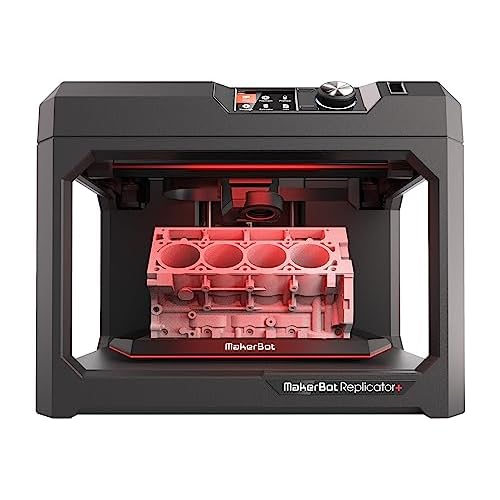 MakerBot Replicator Desktop 3D Printer Kit with Swappable Smart Extruder for Fast PLA Material Printing at Home or School, Factory-Leveled Flex Build Plate, 11.6x7.6x6.5in Print Size MP07825EU