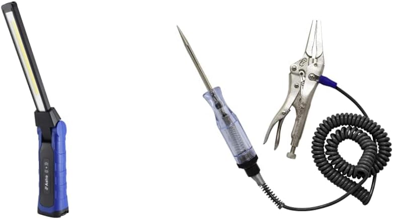 Astro Tools 52SL 500x2 Lumen Wirelessly Rechargeable Folding Double-Sided LED Slim Light  Astro Tools 7762 Circuit Tester Light wLocking Pliers Ground