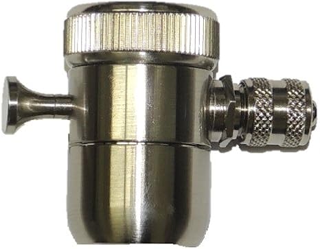 Diverter valve with pull-out stem with compression nut in brushed nickel finish