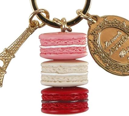 LADUREE Keychain Ring Eiffel Tower Macaron Charm S -ROSE
