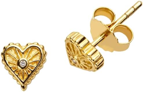 Awe Inspired Diamond Starburst Heart Studs