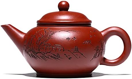 Handmade Zisha Teapot, Segmental Clay Chinese Yixing Purple Clay Tea Pot 210cc, Chinese Kungfu Brew Infuser Loose Leaf Tea