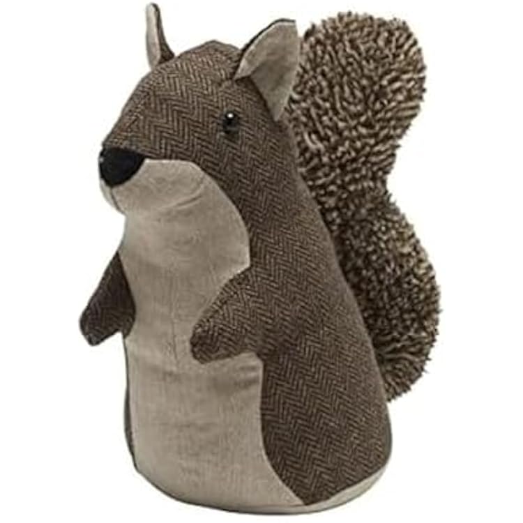 Elements Squirrel Weighted Fabric Door Stopper, Polyester,Brown