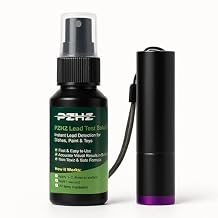 Lead Test Kit Fast Lead Detection for Dishes, Paint & Toys, Includes Non-Lead Reference Card & UV-Protection Gloves, 1 Bottle Test Liquid + Free Lab Tests, Accurate & Easy Home Use