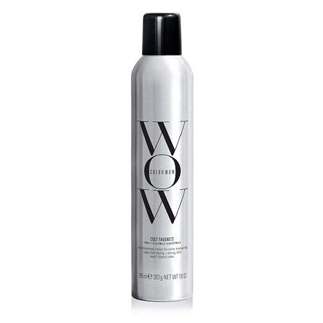COLOR WOW Cult Favorite Firm + Flexible Hairspray Lightweight Hold | Lightweight spray for all hair types, including color-treated. All-day hold, UV protection, non-stiff, non-yellowing.