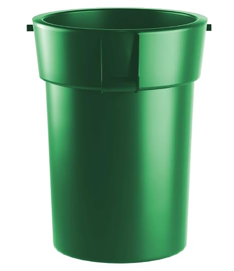55 Gallon Round Trash Can with No Lid, 200 Liter Commercial Trash Can, Trash Bin for Kitchen, Garbage Can Waste Basket Bin, Durable Waste Container, Heavy-Duty Janitorial Can (Green)