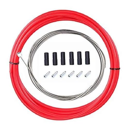 Road Mountain Bike Bicycle Cycling Shifter Cable Housing Kit Set, Package Includes: 2 x 1.8m Shift Cables 1 x 3m Shift housing 8 x ferrules 12 x Cable end caps, Cable housing 4mm