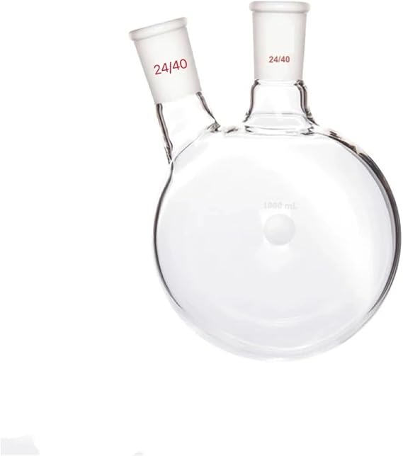 Two-necked Flask, With Two Necks Standard Mouth, Capacity 1000ml 24/40, Double Necked Round Bottom Flask
