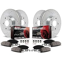PowerStop Front and Rear Brake Kit for Pontiac G8 2008-09 - Drilled and Slotted Disc Rotors with Carbon-Fiber Ceramic Brake Pads Replacement, K5530
