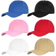 baotongle 6pcs Baseball Cap Adjustable Size Plain for Men Women Blank hat for Running Workouts and Outdoor Activities Multi