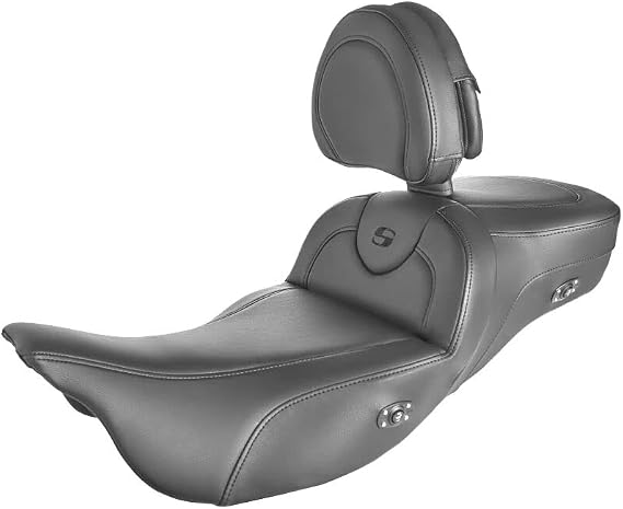Saddlemen Road Sofa Heated Seat With Backrest (PLAIN/EXTENDED REACH) For 08-13 HARLEY FLHX2