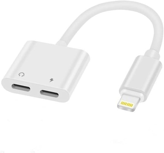 Coverzone Lightning to Lightning Şarj ve Kulaklık Adaptörü Çift Girişli – Aynı Anda Şarj ve Müzik Dinleme – Arama Destekli Ses Dönüştürücü iPhone X 11 12 13 14 Uyumlu iOS 13 ve Üzeri Uyumlu | MH033