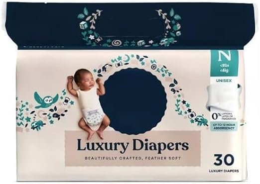 Luxury Baby Diapers Size New Born, 30 Count, Soft & Absorbent (Pack of 1)