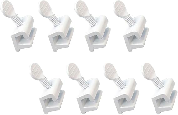 QCAA Sliding Window Security Lock, White, Aluminum Material, Made in Taiwan, 8 Pack