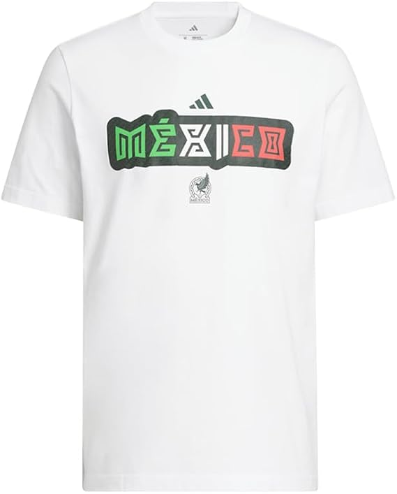 adidas Mens World Cup 26 Mexico Home Graphic Tee Soccer Cleats - White