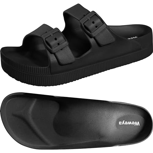 Weweya Arch Support Womens Sandals - Platform Recovery Sandals for Women - Adjustable Buckle Sandals