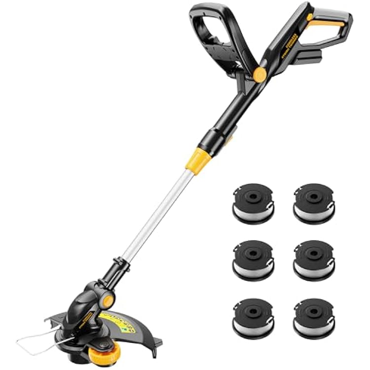 HEINPRO Cordless String Trimmer Compatible with Dewalt 20V MAX Battery, 11-Inch Weed Wacker Cordless Auto Line Feed,Electric Weed Eater Battery Powered Grass Trimmer w6 Line SpoolsTool Only