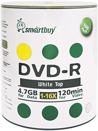 Smart Buy 500 Pack DVD-R 4.7gb 16x White Top Blank Disc, 500 Disc 500pk