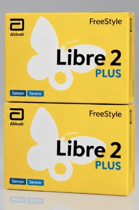 Libre 2 Plus Sensor for Diabetes Monitoring, Pack of 2