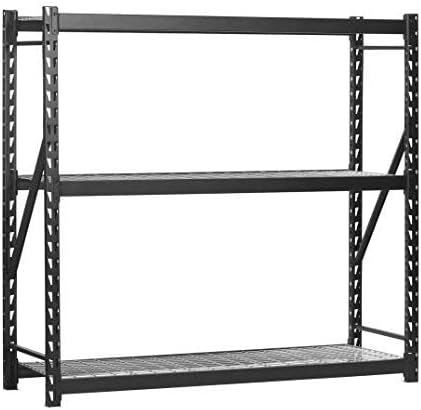 Edsal 72"H x 77"L x 24"W Steel Welded Storage Rack, Black