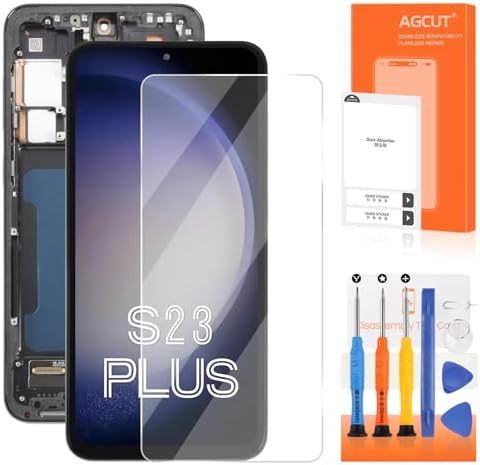 OLED for Samsung Galaxy S23 Plus Screen Replacement for Display Samsung S23 Plus LCD SM-S916B SM-S916U SM-S916W LCD Digitizer Touch Screen Assembly with Frame US Version,with Fingerprint Black