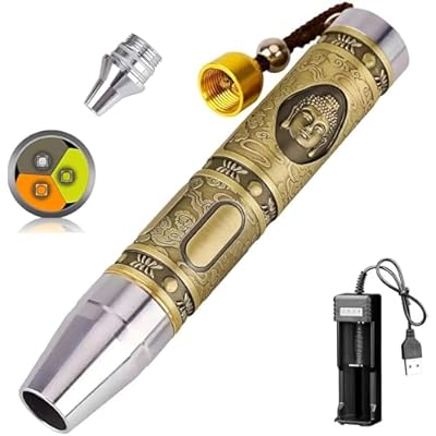 Rechargeable Three LEDs Expert Jade Appraisal Flashlight,Jewelry Appraisal Gemstones Diamond, White and Yellow Light and 365NM Ultraviolet Lamp.