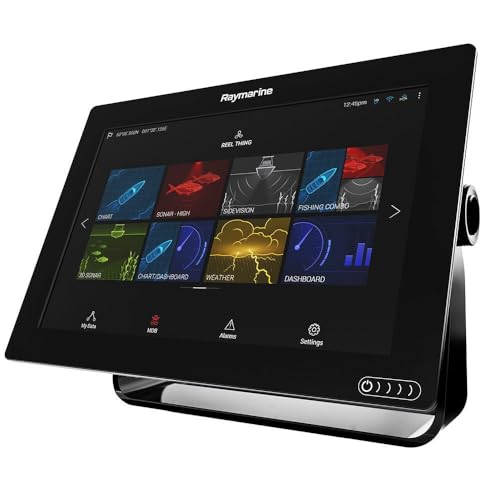 Raymarine Axiom 12 Fish Finder with Built in GPS, WiFi, Chirp Sonar and RealVision 3D with Navionics, Black, 12 E70369-00-NAG