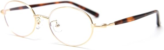 Oval Glasses For Men Thin Metal Eyeglasses Frame Women Unisex Clear Lens Eyewear