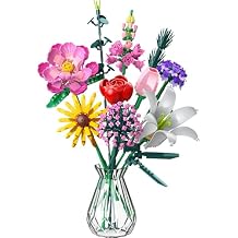 Flowers Bouquet Building Set, 715Pcs Creative DIY Flower Botanical Collection Building Toys, Home Office Decor Gifts for Mother's Day, Valentine's Day, Birthday, Christmas
