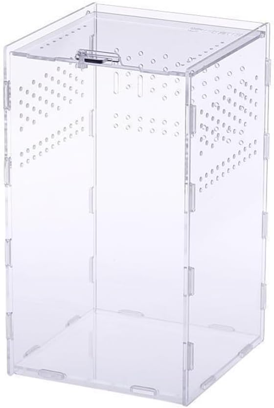 Spider Enclosure for Jumping Spider Reptile Box Clear Acrylic Habitat for Tortoise Snake Gecko Crab