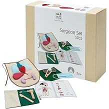 PlanToys Wooden Pretend Play Surgeon Set (3703) | Sustainably Made from Rubberwood and Non-Toxic Paints and Dyes