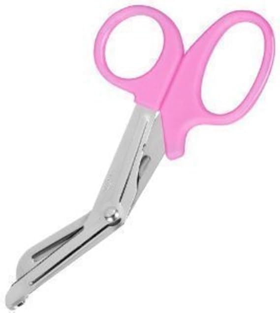 Tuff Cut Scissors Tough Shears First Aid Nurse Paramedic Emergency EMT (Large, Pink)