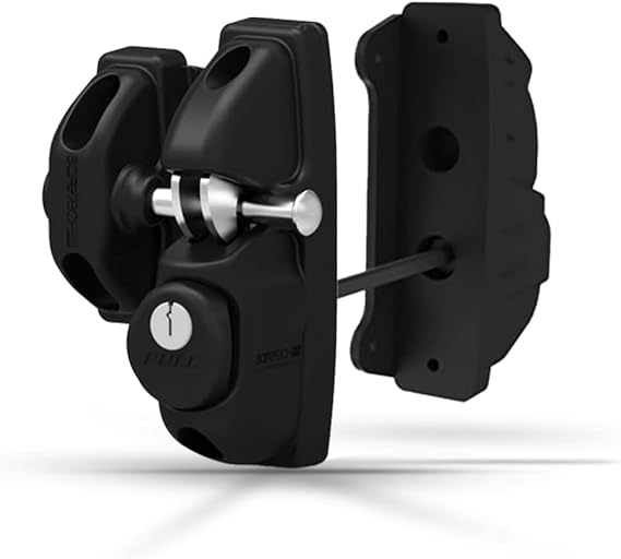 Safetech Hardware ViperX2 Gravity Gate Latch | Two-Side Entry Keyed | 2 Independent Latching Hooks Key Lockable Both Sides | Privacy Gate Gravity Latch | Vinyl, Wood, Aluminum Gates - Black