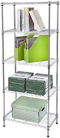 Light-Duty Wire Shelving Unit with Adjustable Wire Shelves Industrial Welded Wire Shelving Unit 5-Tier Wire Shelving Unit for Your Closet, Pantry, Kitchen, Laundry Room, Office