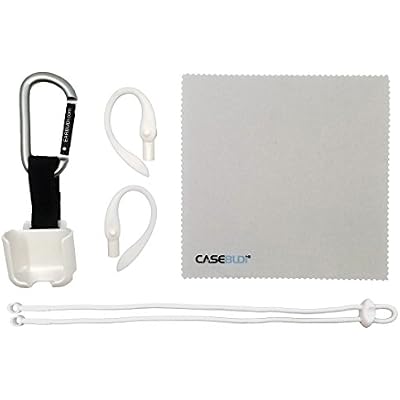 Accessory Kit for Apple AirPods with EARBUDi Earhooks, Keychain Case, Neck Cord and Cleaning Cloth