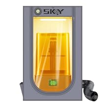 Resin 3D Printer Enclosure Cover Tent with Ventilation, LED Light, Thermo-Hygrometer, Odor Elimination 24 x 18 x 18 inches-Grey