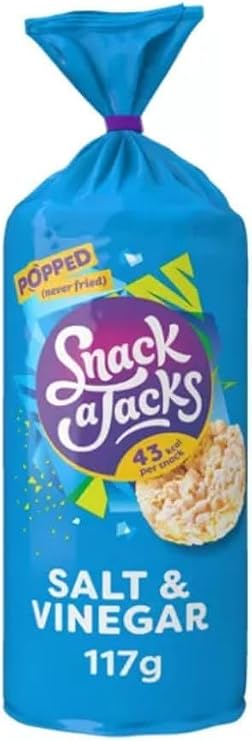 Biscuits & Crackers Bundle with Snack A Jacks Salt & Vinegar Sharing Rice Cakes Crisps 117g - 6 Pack | Suitable For Vegetarians,No Artificial Food Colours & MSG.