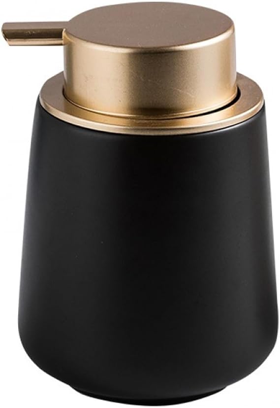 Simcat Hand Soap Dispenser Marble Dish Soap Dispenser Countertop Hand Lotion Pump Bottles Ceramic Lotion Container Refillable Liquid Hand Soap Jar Shower Dispenser for Bathroom Kitchen (Matte Black)