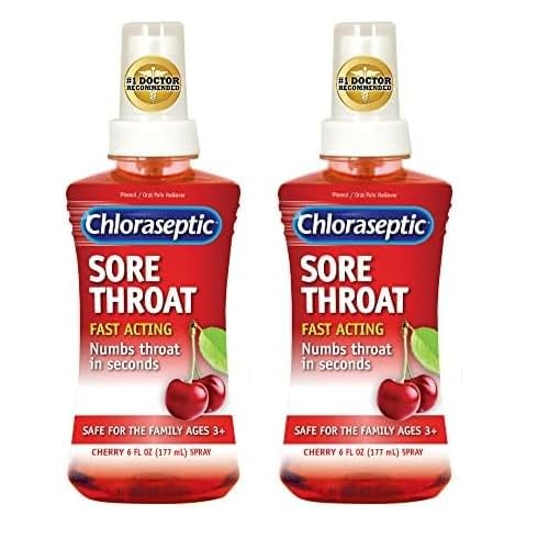 Chloraseptic Sore Throat Spray, Cherry, 6 fl oz, 1 Bottle Pack of 2