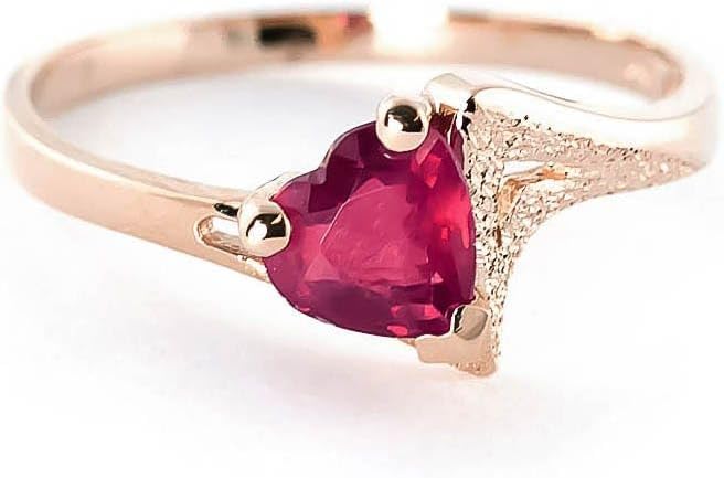 Galaxy Gold GG 14k Gold Heart-shaped Ruby Ring