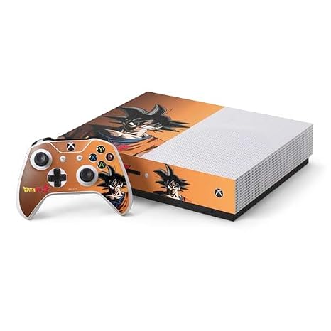 Skinit Decal Gaming Skin Compatible with Xbox One S Console and Controller Bundle - Officially Licensed Dragon Ball Z Goku Portrait Design