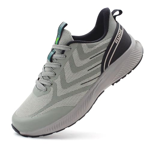Wide Toe Box Sneakers for Men - Extra Wide Width Lightweight Running Shoes, Breathable Walking Tennis Shoes with Arch Support and Non-Slip Rubber Outsole